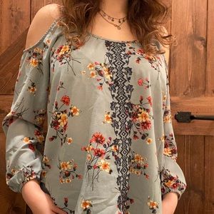 A floral blouse